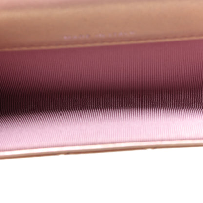 Chanel Iridescent Calfskin Quilted Flap Card Holder Wallet Pink 5 of 9