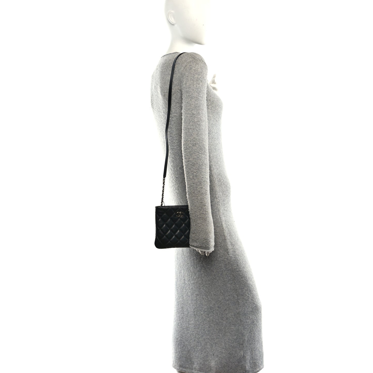 Lambskin Quilted Uniform Crossbody Bag Black