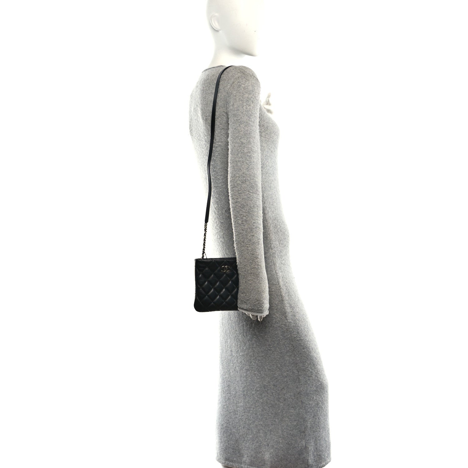 Chanel Lambskin Quilted Uniform Crossbody Bag Black 2 of 12
