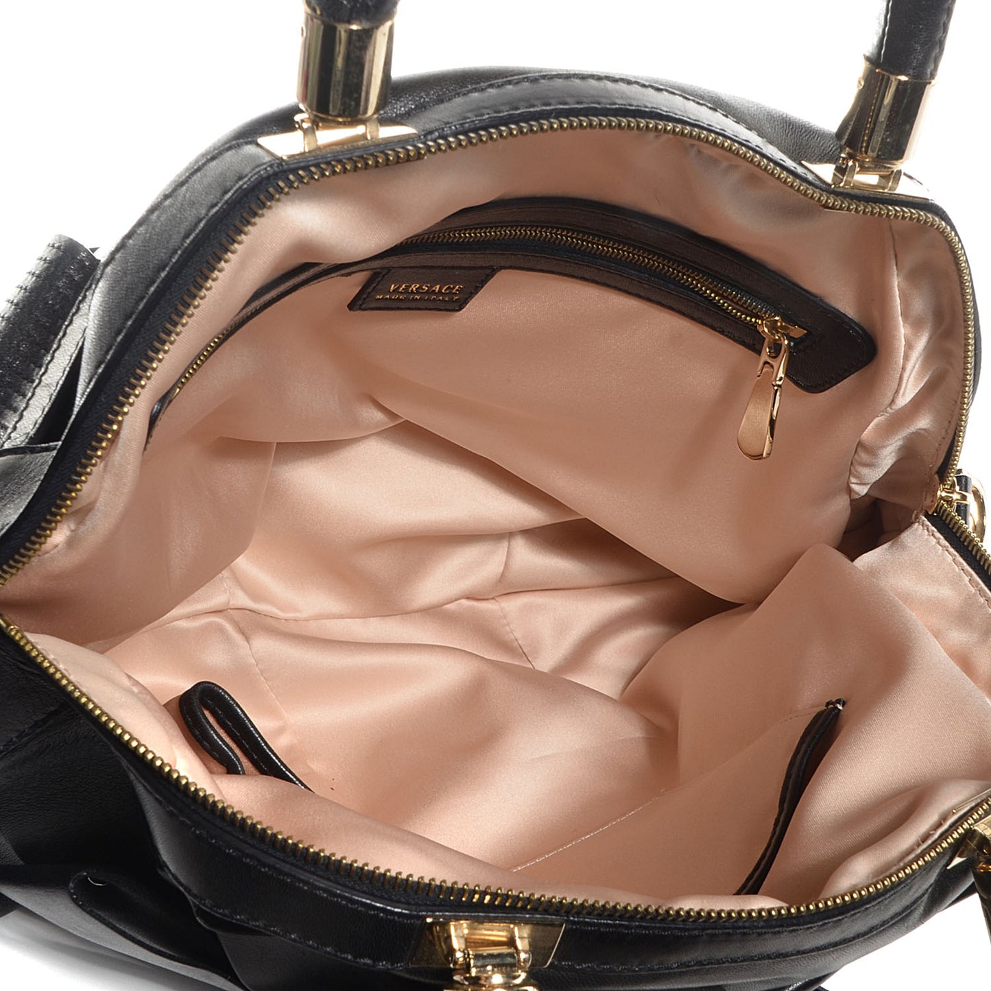 Leather Venita Bow Satchel Black