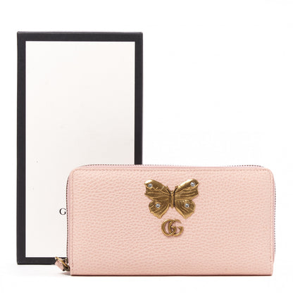 Gucci Calfskin Butterfly Farfalla Zip Around Wallet Perfect Pink 9 of 9
