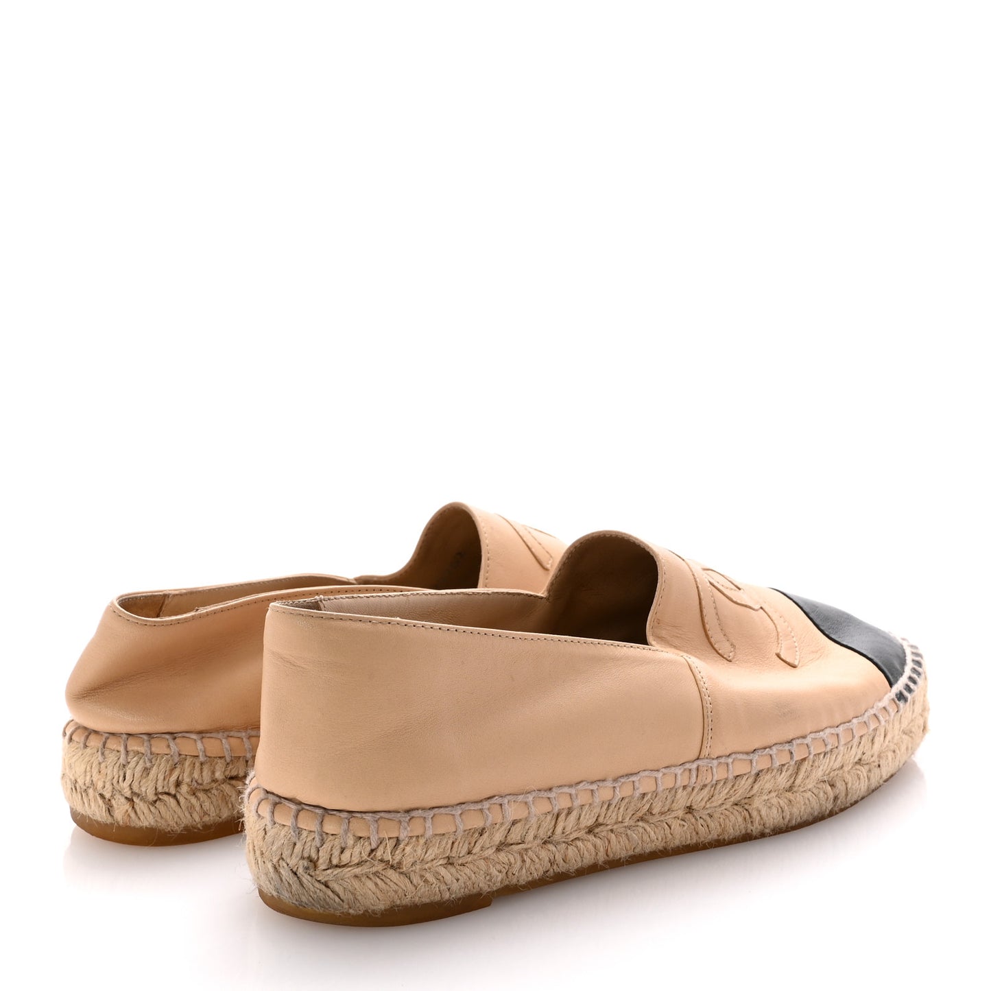 Lambskin CC Espadrilles 37 Beige Black