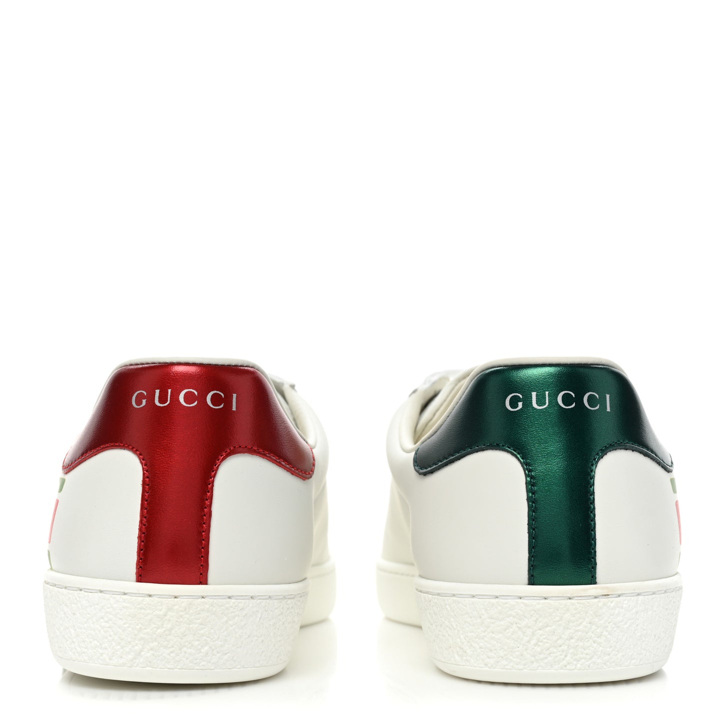 Calfskin Interlocking G Mens New Ace Sneakers 7 White Red Flame Green