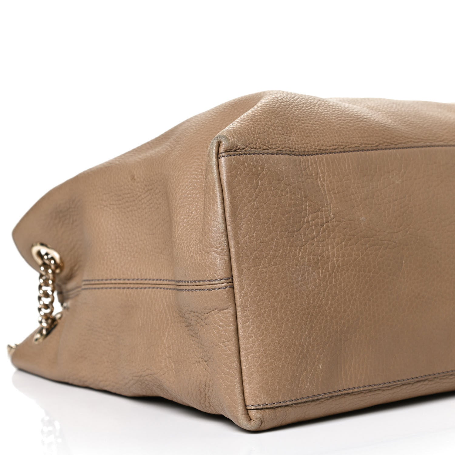 Gucci Pebbled Calfskin Large Soho Chain Shoulder Bag Nude 10 of 13