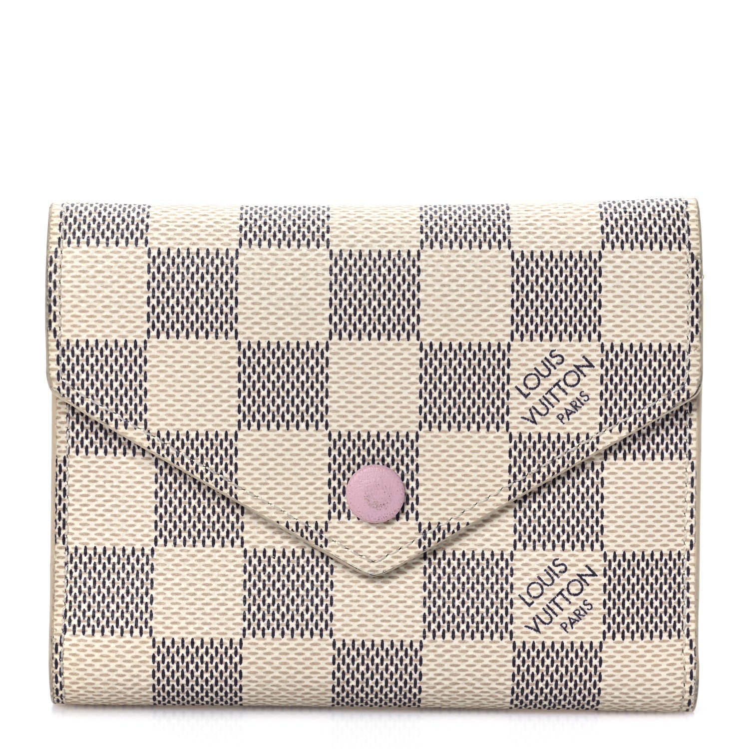 Louis Vuitton Damier Azur Victorine Wallet Rose Ballerine 1 of 6