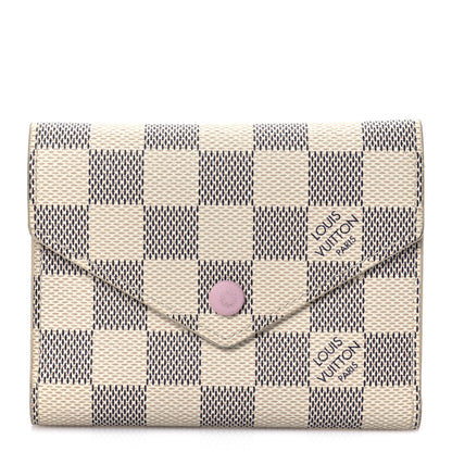 Louis Vuitton Damier Azur Victorine Wallet Rose Ballerine 1 of 6