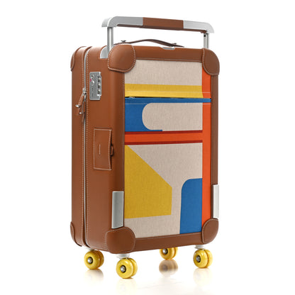 Hermes Canvas Taurillon Regate RMS Rolling Trolley Luggage Multicolor 3 of 10