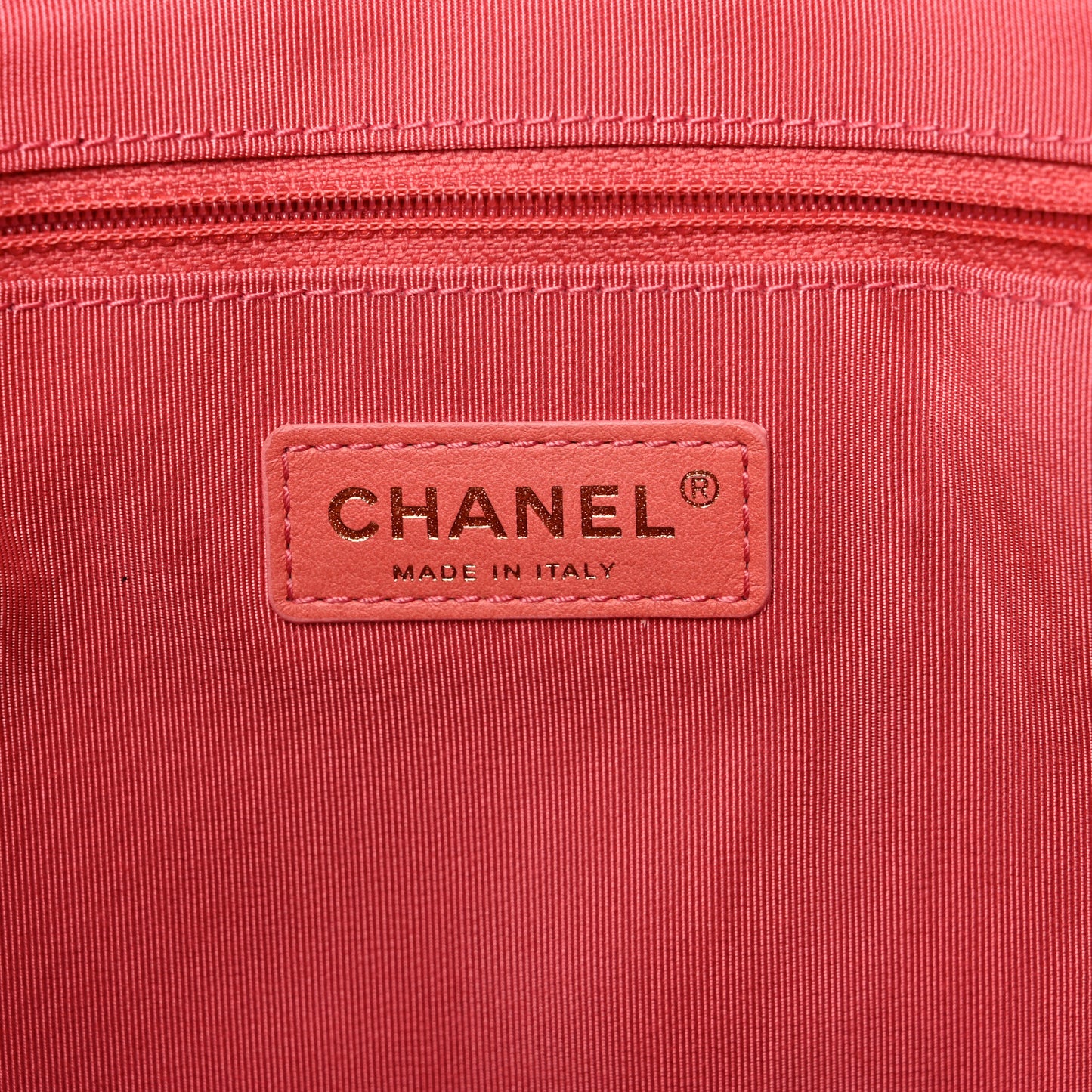 Tweed Quilted CC Shopping Tote Pink Orange