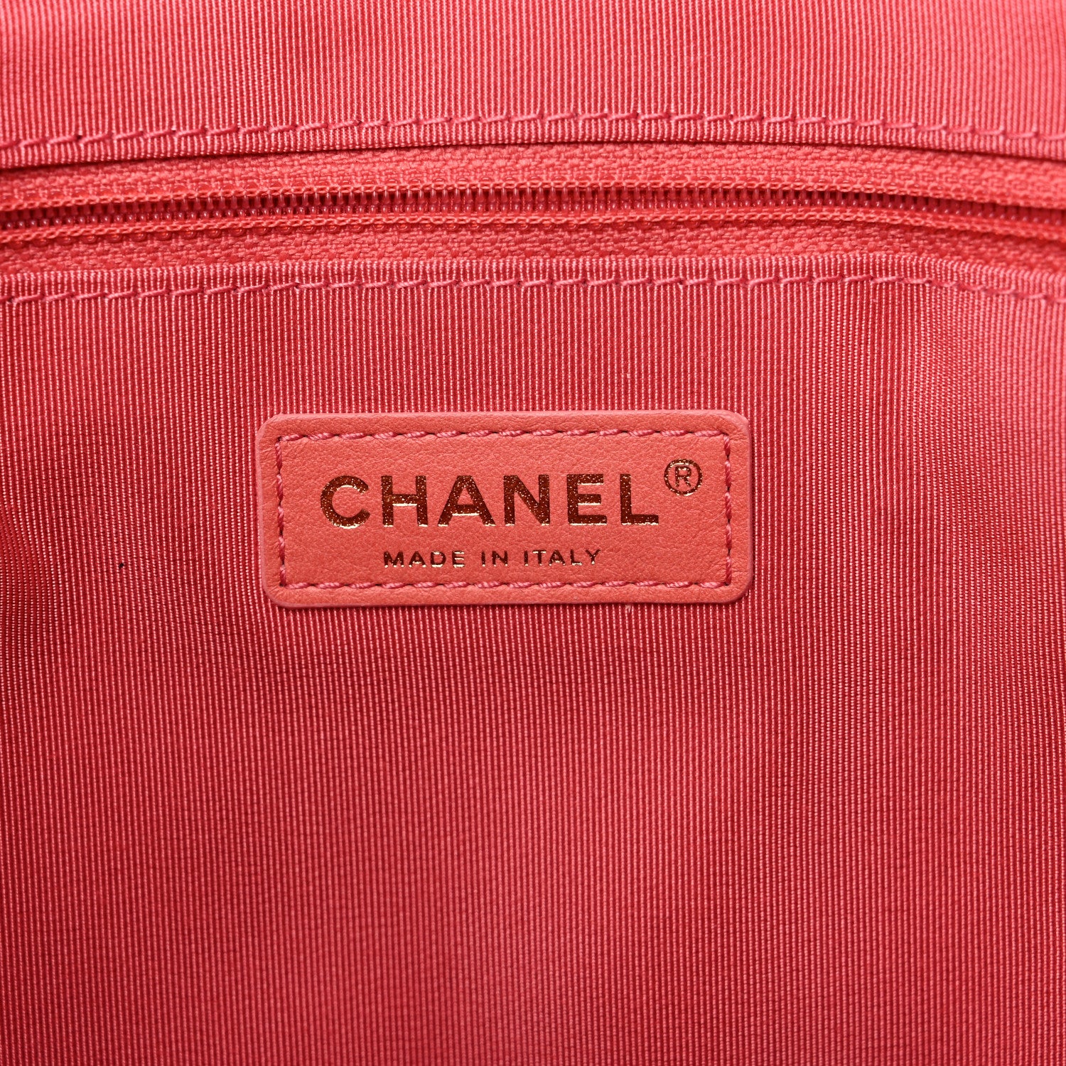 Chanel Tweed Quilted CC Shopping Tote Pink Orange 6 of 10