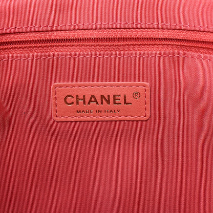 Chanel Tweed Quilted CC Shopping Tote Pink Orange 6 of 10