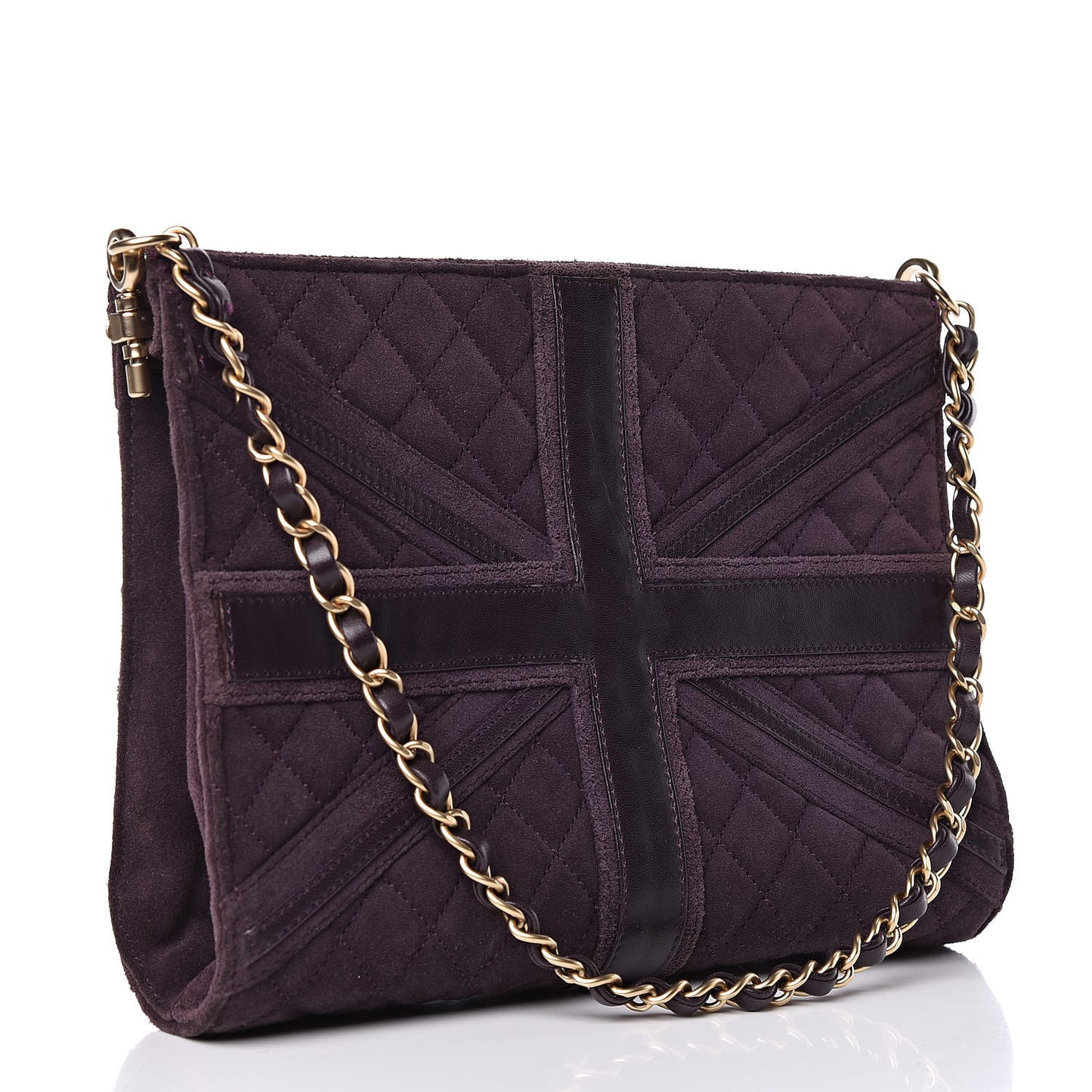 Suede Union Jack Shoulder Bag Purple