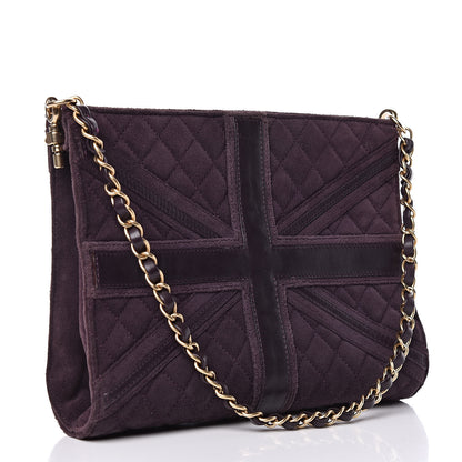 Chanel Suede Union Jack Shoulder Bag Purple 3 of 11