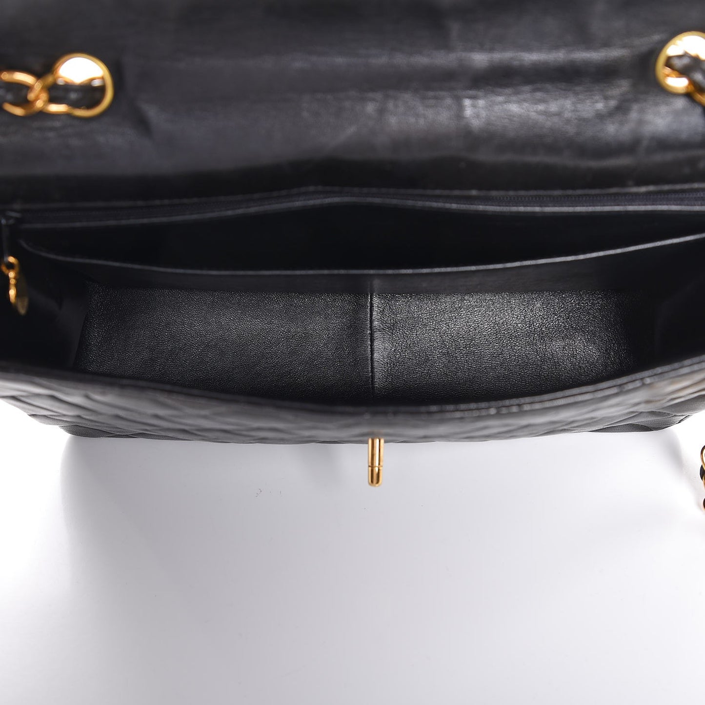 Lambskin Quilted Jumbo Single Flap Black