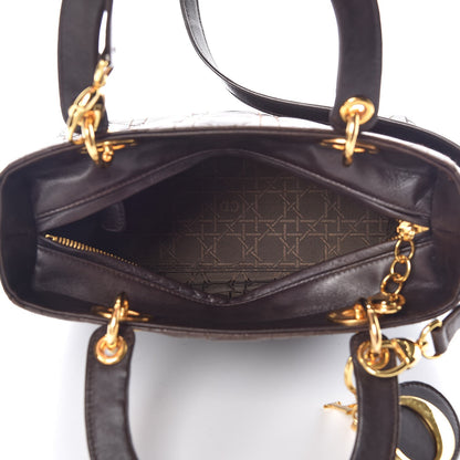 Christian Dior Lambskin Cannage Medium Lady Dior Dark Brown 5 of 8