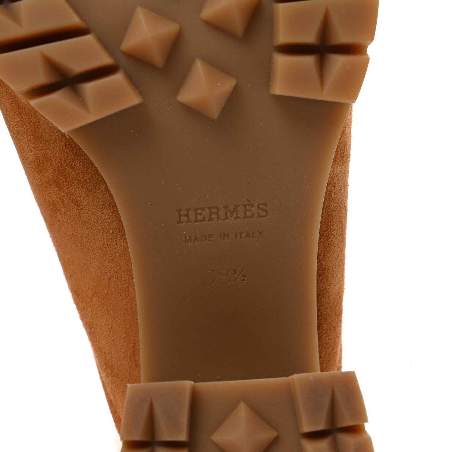 Hermes Suede Goatskin Woolskin Flore 60 Mules 38.5 Brun Amourette Ecru 7 of 8