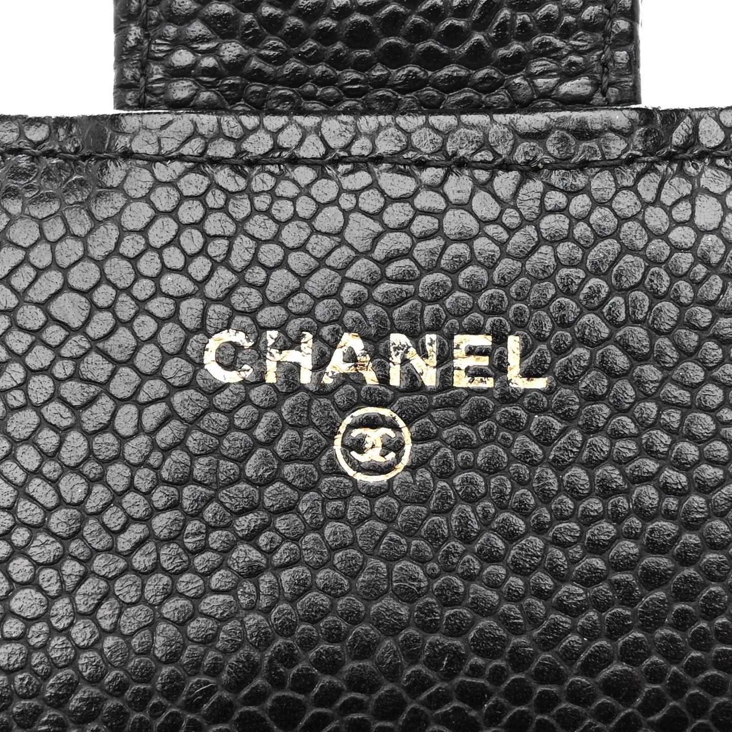 Caviar Quilted Large Gusset Flap Wallet Black