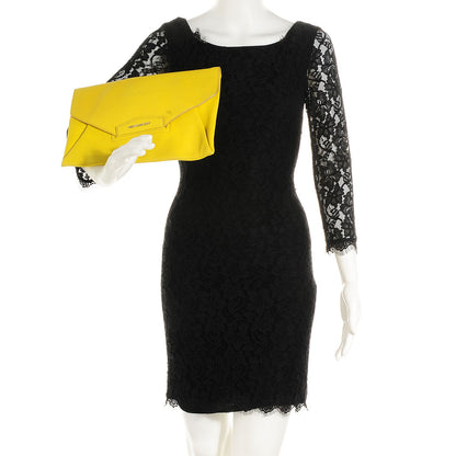 Givenchy Sugar Goatskin Medium Antigona Envelope Clutch Yellow 2 of 8