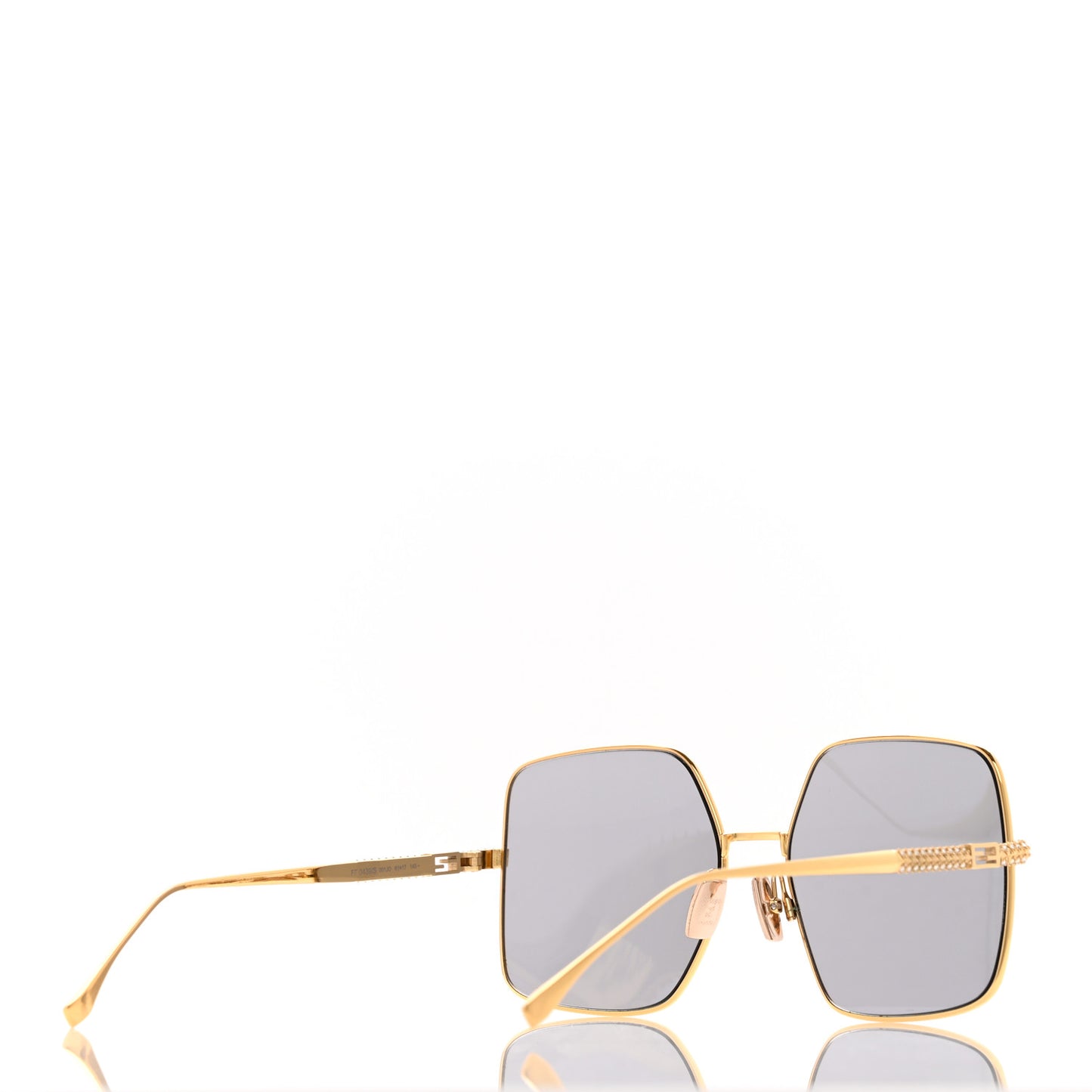 Metal Crystal Square Sunglasses FF 0439/S Gold