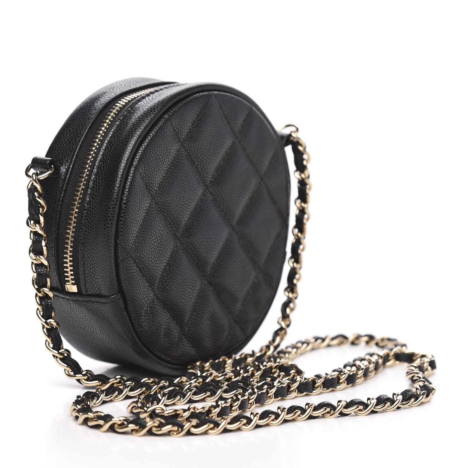 Chanel Caviar Quilted Round Clutch With Chain Black 3 of 10