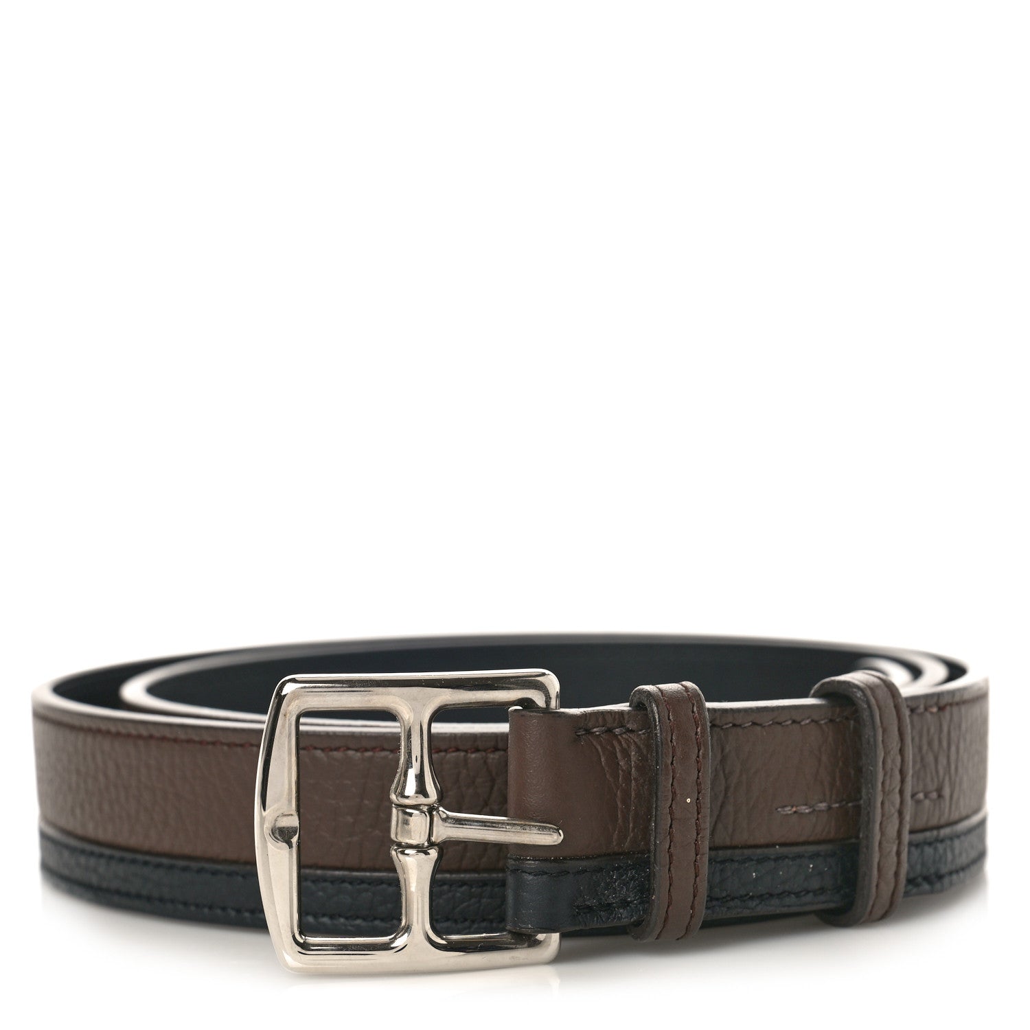 Hermes Taurillon Clemence Etriviere 32mm 95 38 Chocolate Black 1 of 5