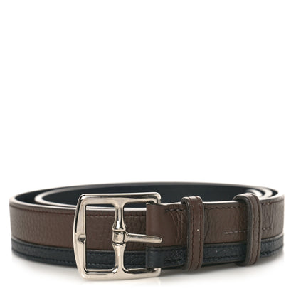 Hermes Taurillon Clemence Etriviere 32mm 95 38 Chocolate Black 1 of 5