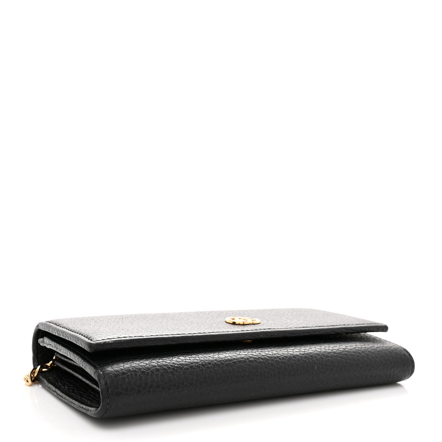 Dollar Calfskin Petite GG Marmont Wallet Chain Bag Black