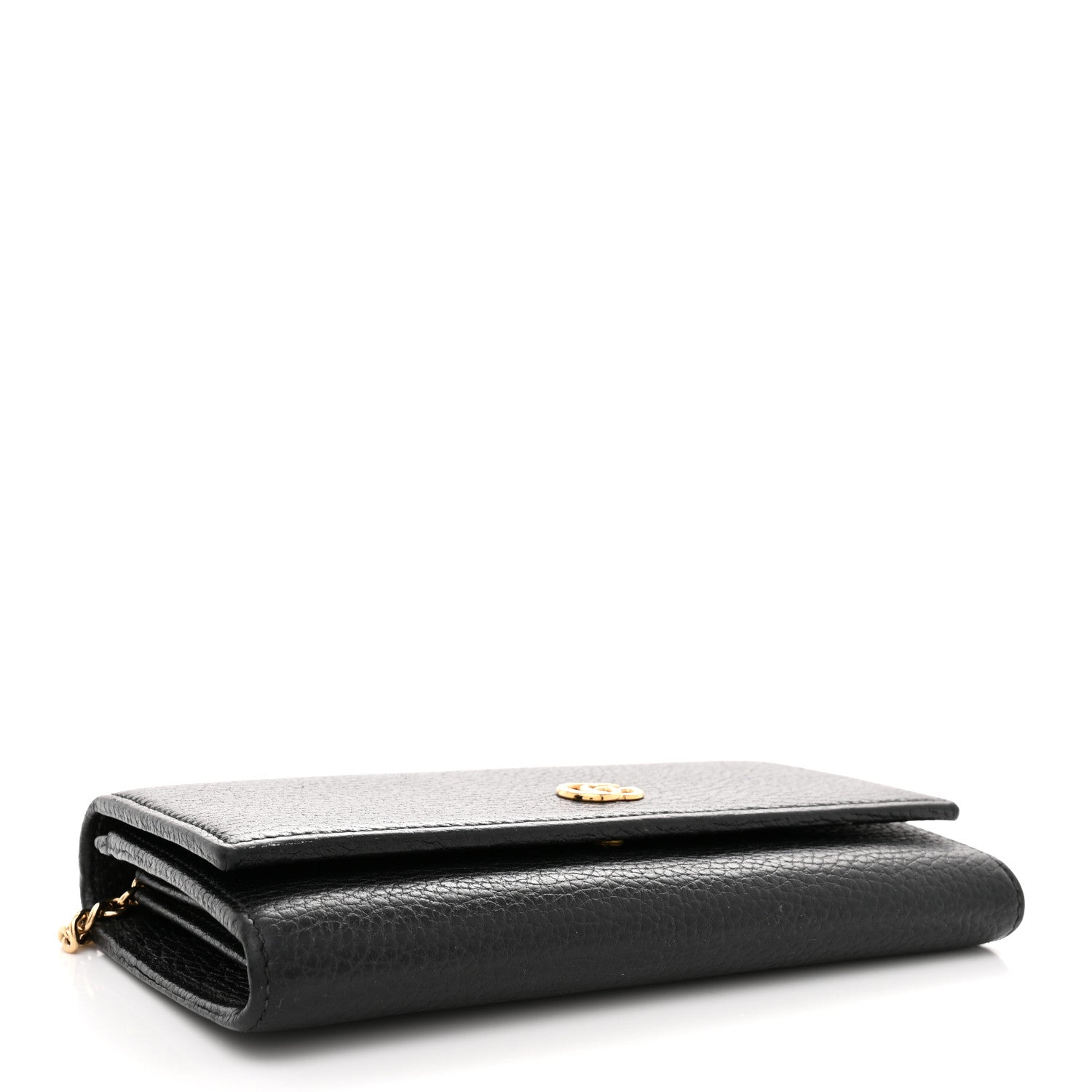 Gucci Dollar Calfskin Petite GG Marmont Wallet Chain Bag Black 4 of 11