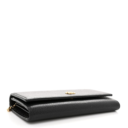 Gucci Dollar Calfskin Petite GG Marmont Wallet Chain Bag Black 4 of 11