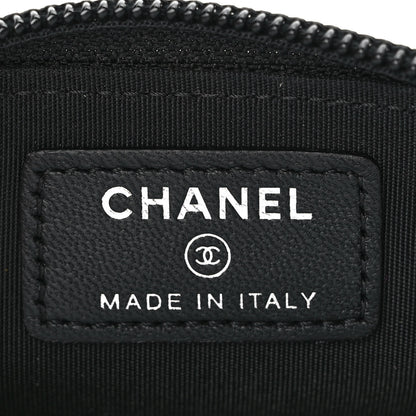 Chanel Lambskin Quilted Zip Around Boy Coin Purse Wallet Black 6 of 8