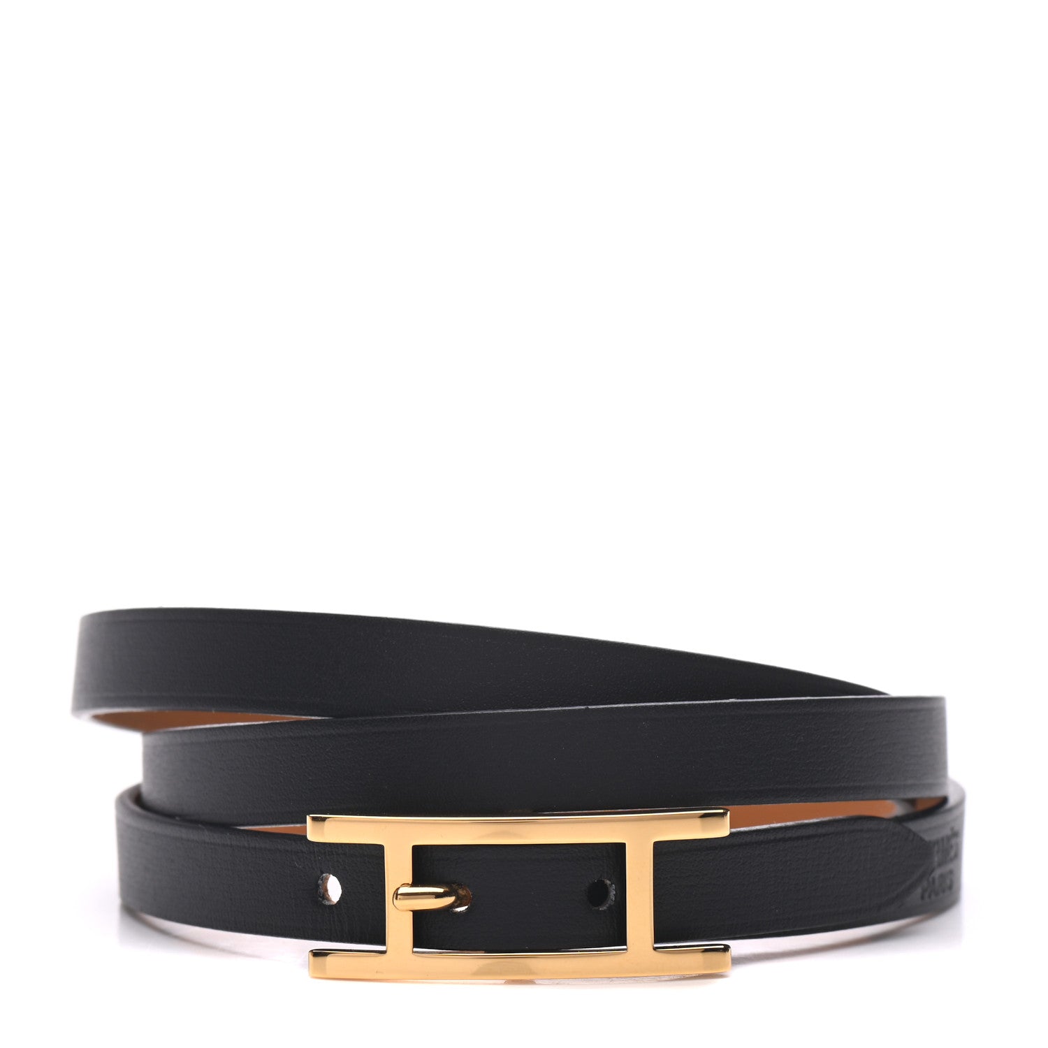 Hermes Swift Hapi 3 MM Triple Tour Bracelet T1 Black 1 of 7