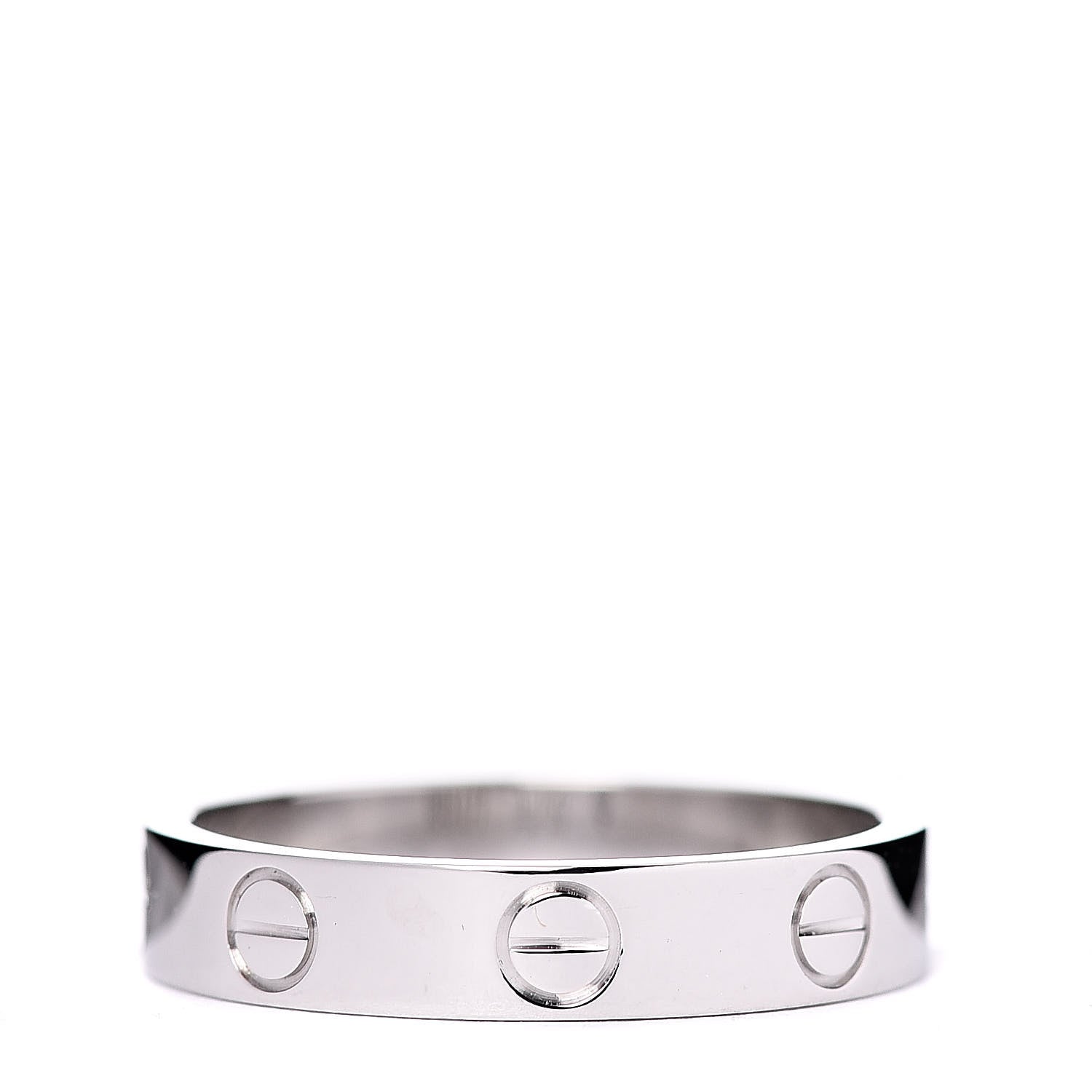 Cartier 18K White Gold 3.5mm LOVE Wedding Band Ring 51 5.75 3 of 4