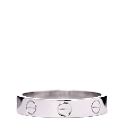 Cartier 18K White Gold 3.5mm LOVE Wedding Band Ring 51 5.75 3 of 4