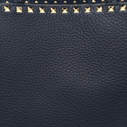 Valentino Garavani Grained Calfskin Rockstud Shoulder Tote Marine 7 of 15