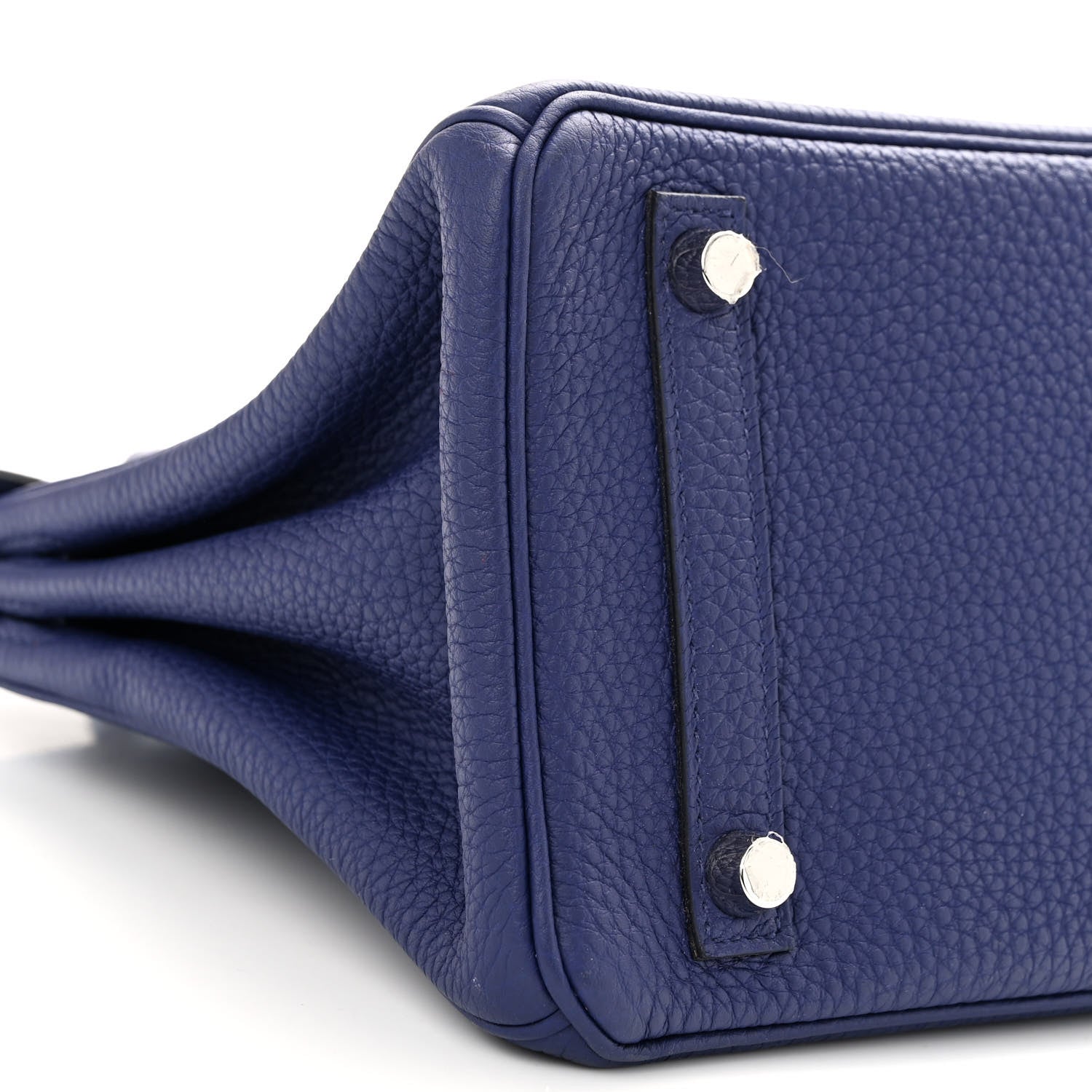 Hermes Togo Verso Birkin 25 Bleu Encre Orange 9 of 12