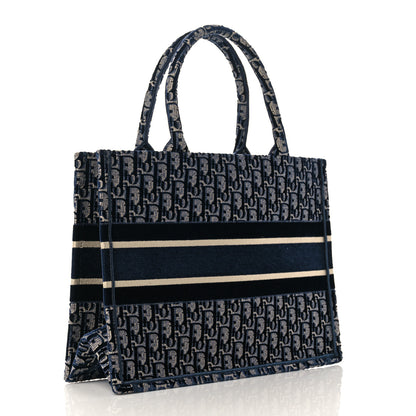 Christian Dior Oblique Velvet Medium Book Tote Blue Multicolor 3 of 11