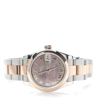 Rolex Stainless Steel 18K Everose Gold Black Mother of Pearl 31mm Oyster Perpetual Datejust Watch 178241 3 of 7