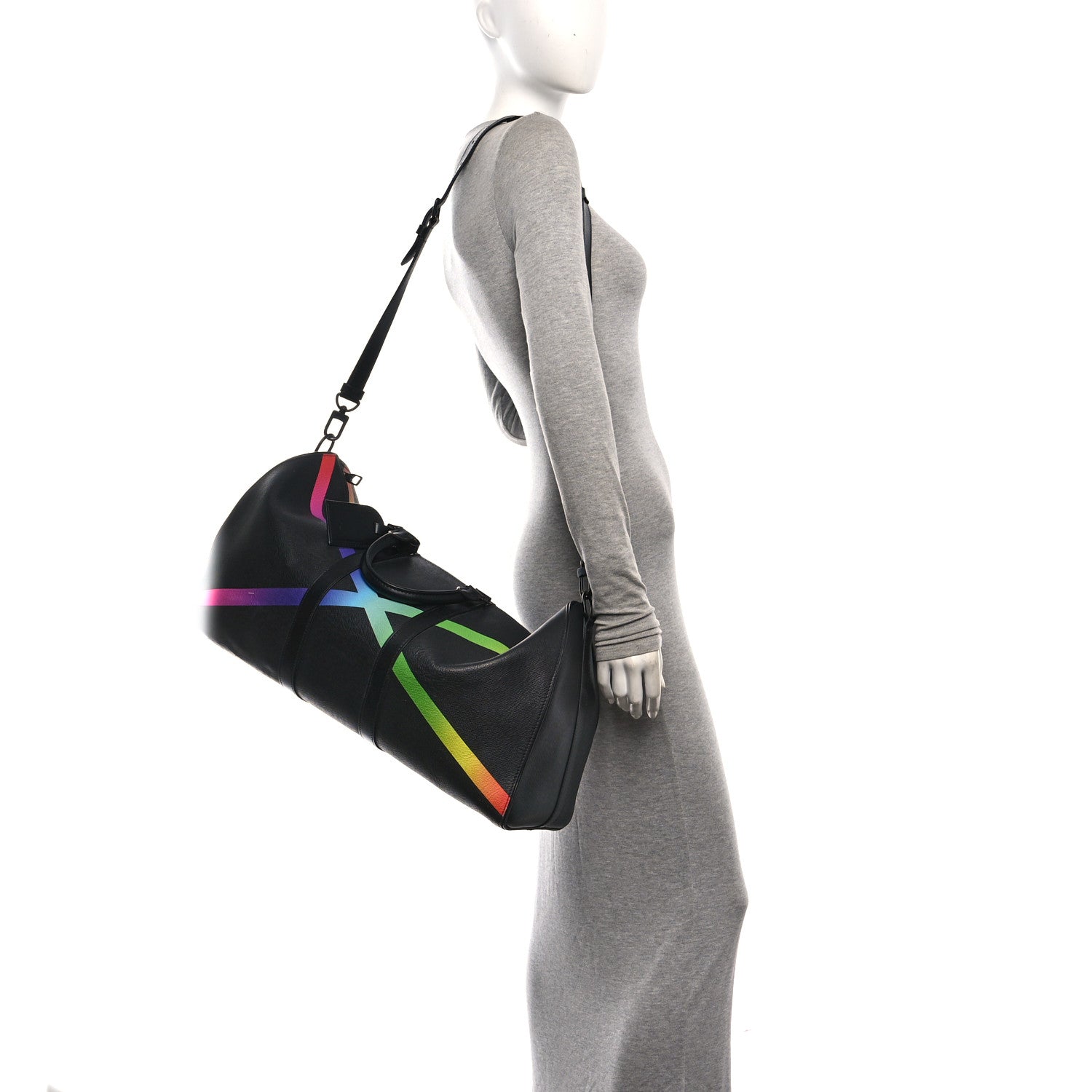 Louis Vuitton Taiga Rainbow Keepall Bandouliere 50 Black 2 of 9