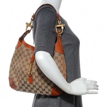Gucci Monogram Piston Lock Jackie O Hobo Tan 2 of 8