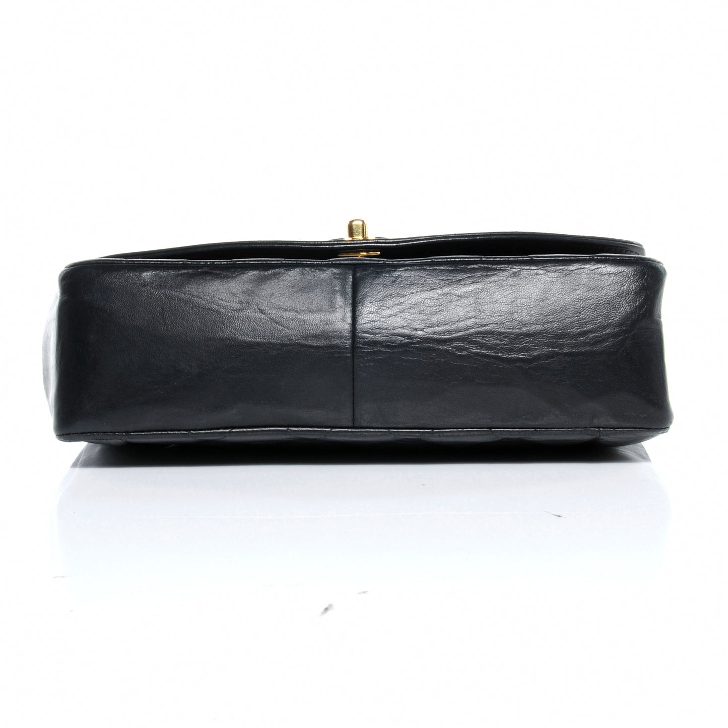 Lambskin Medium Single Flap Black