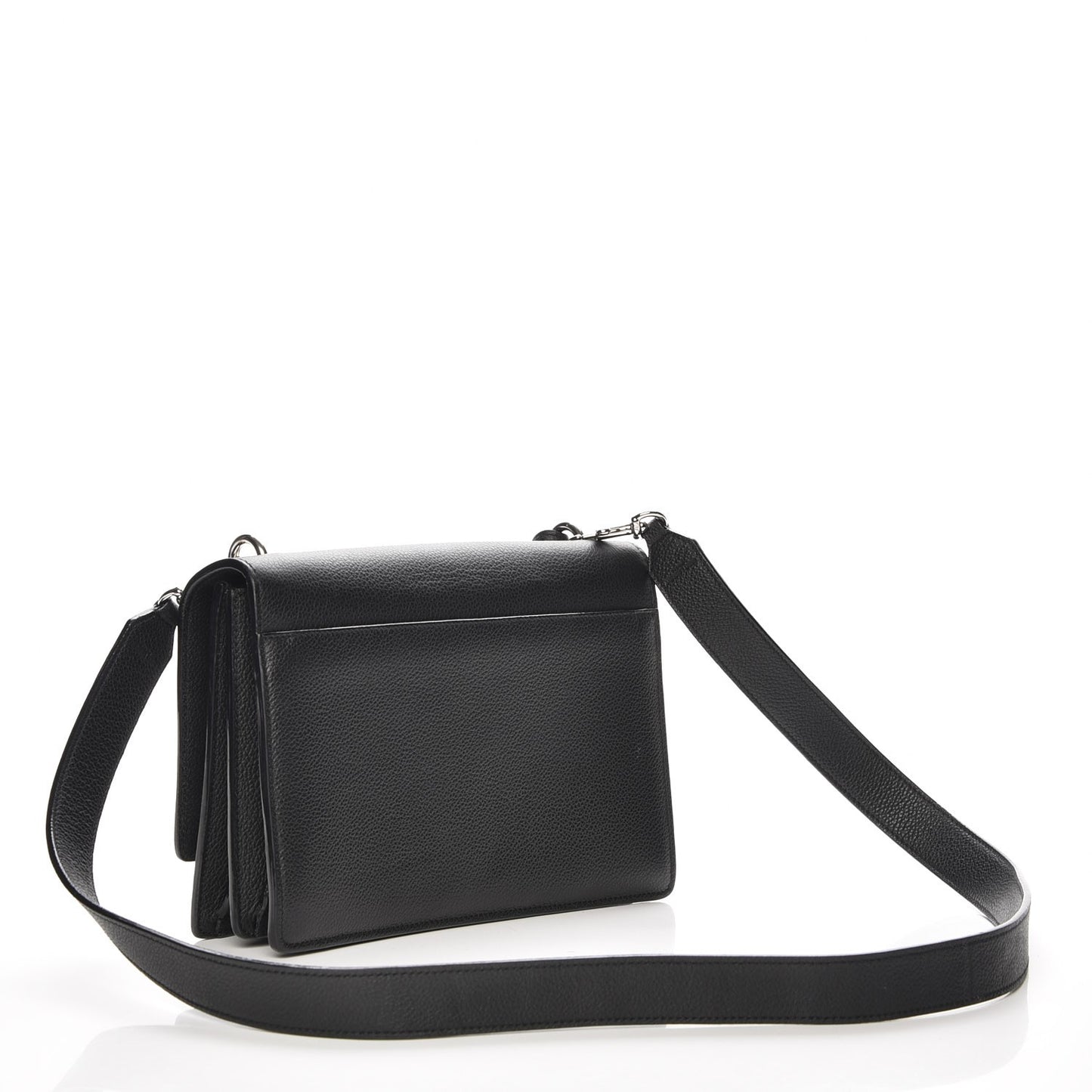 Grained Calfskin Monogram Sunset Satchel Black