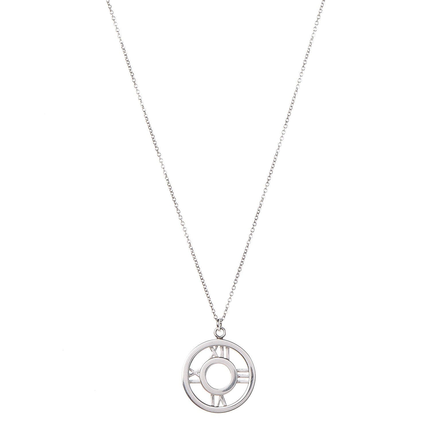Tiffany Sterling Silver Medium Atlas Open Pendant Necklace 1 of 6