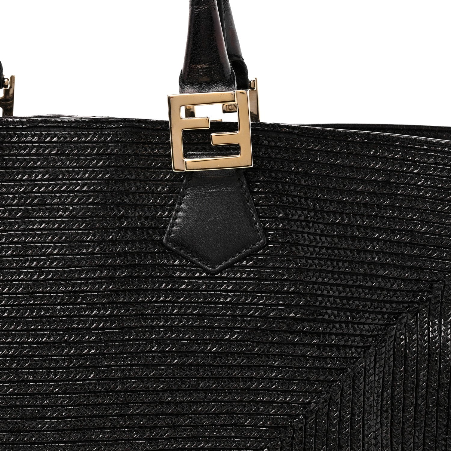 Fendi Raffia Twins Tote Black 8 of 10