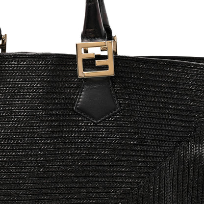 Fendi Raffia Twins Tote Black 8 of 10