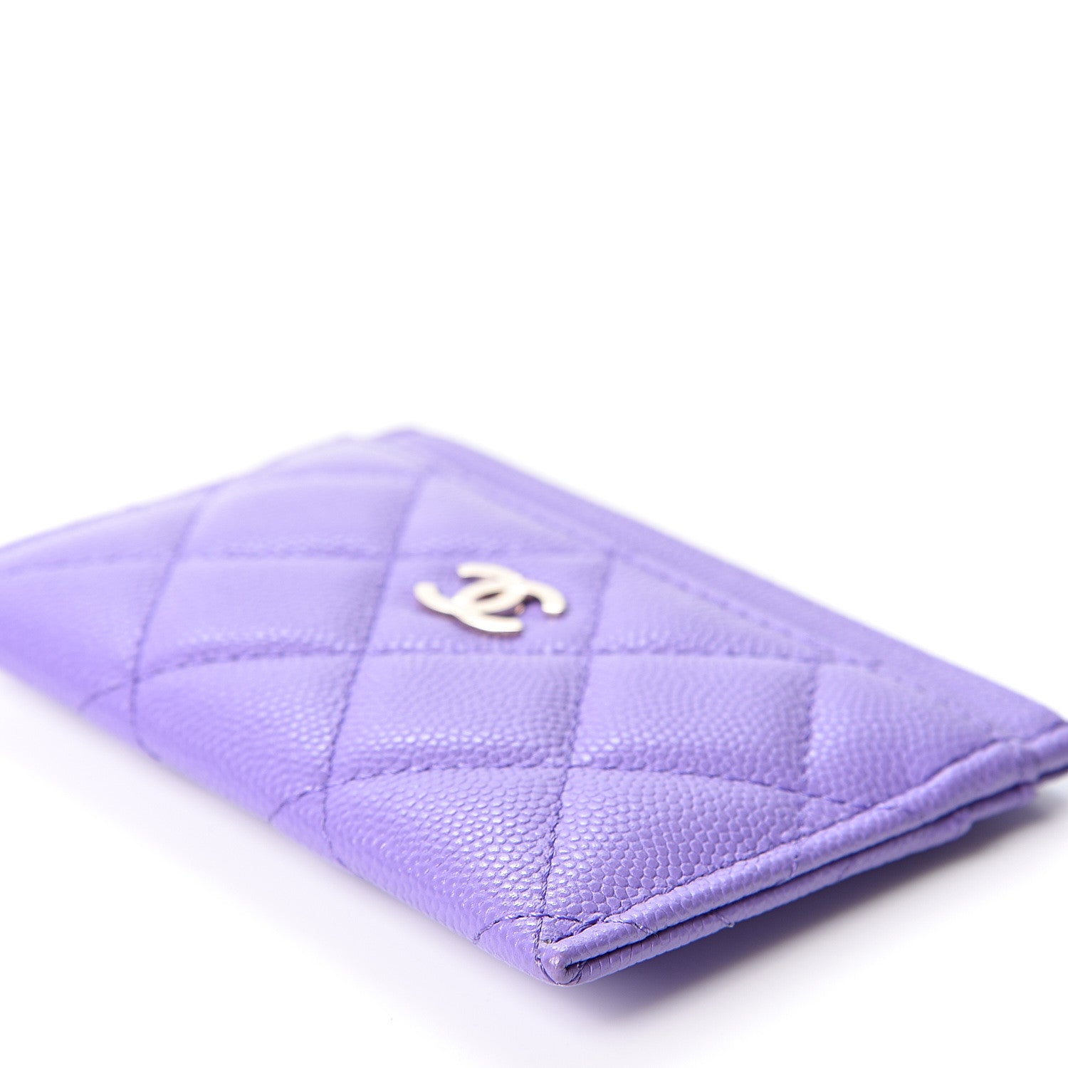 Chanel Caviar Quilted Card Holder Purple 8 of 9