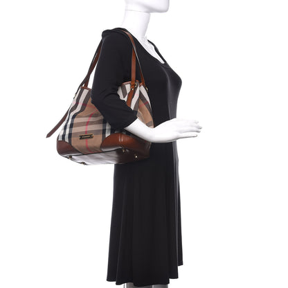Burberry House Check Small Canterbury Tote Dark Tan 3 of 11