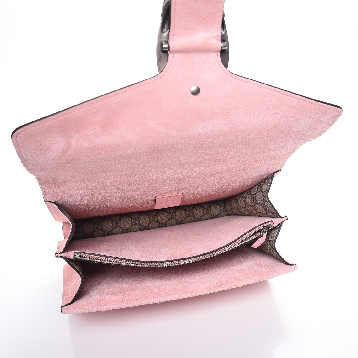 Gucci GG Supreme Monogram Suede Crystal Medium Dionysus Shoulder Bag Beige Ebony Light Peonia 5 of 8