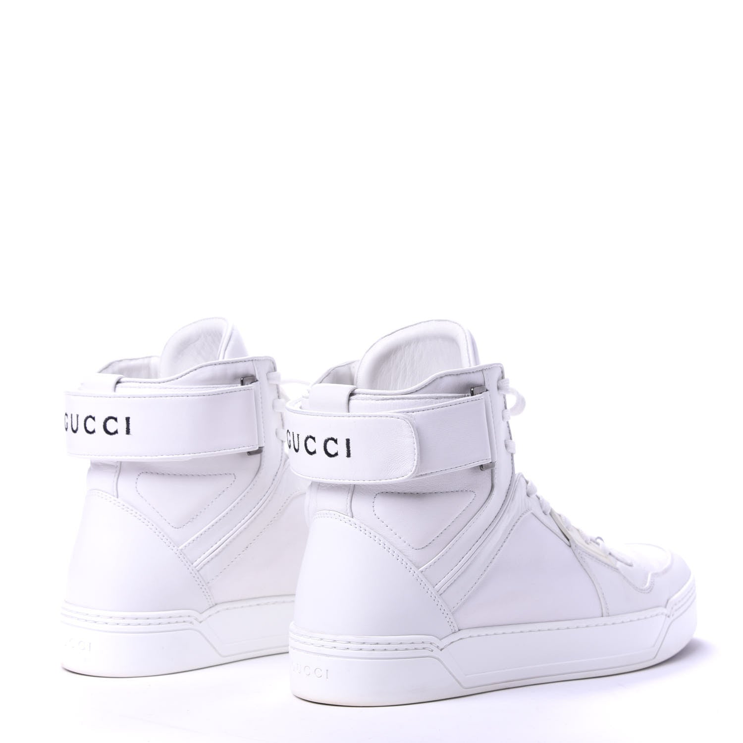 Gucci Calfskin Mens High Top Sneakers 9 White 4 of 10