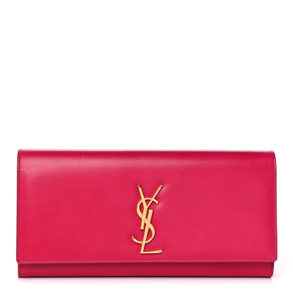Saint Laurent Calfskin Classic Monogram Cassandre Clutch Fuchsia 1 of 12