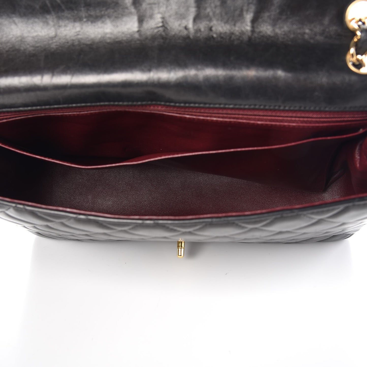 Lambskin Quilted Maxi Single Flap Black