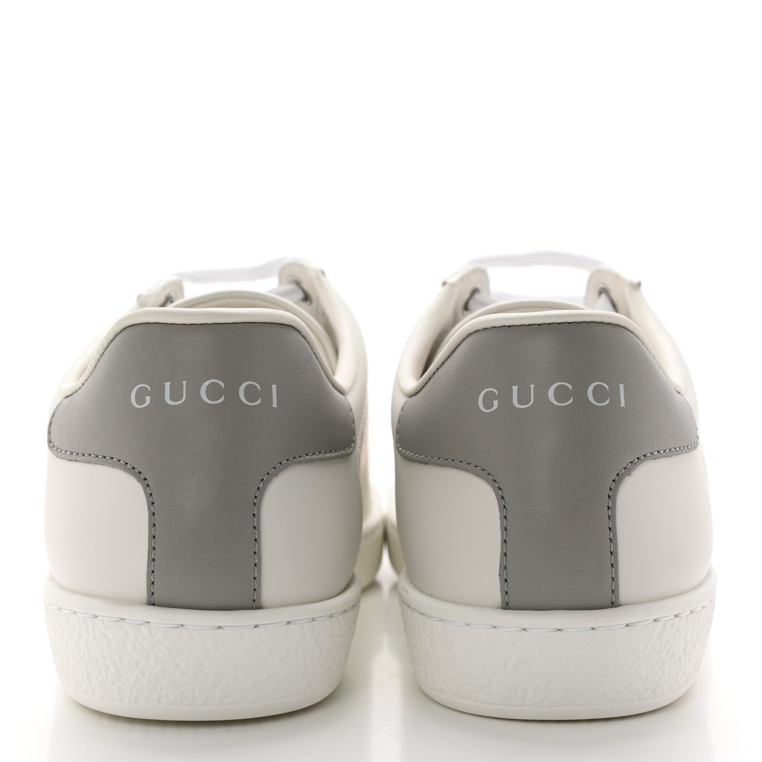 Gucci Calfskin Interlocking G Perforated Womens Ace Sneakers 37 White Grey Sky 5 of 12